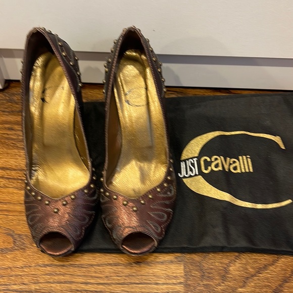 Just Cavalli Shoes - Just Cavalli Metallic Leather Purple Shoes